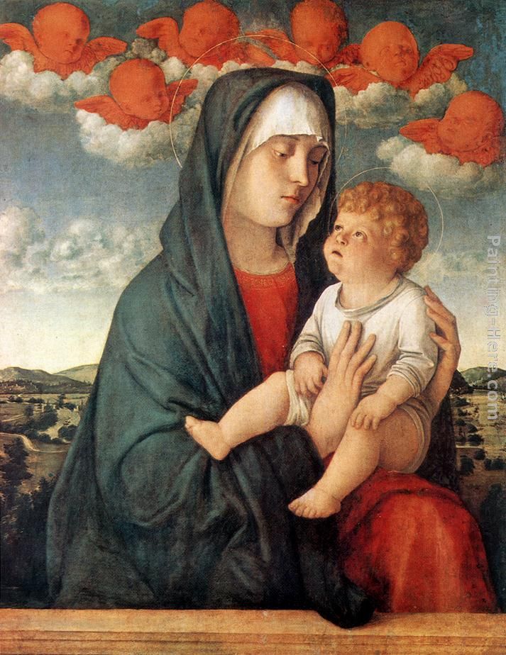 Madonna of Red Angels painting - Giovanni Bellini Madonna of Red Angels art painting